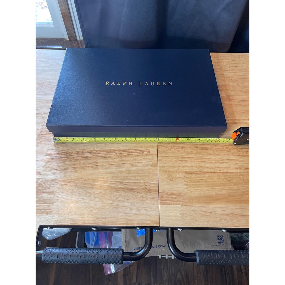 Ralph Lauren Navy Blue Gold Foil Logo Gift Boxβ 17x12x2.5 Large Storage Box